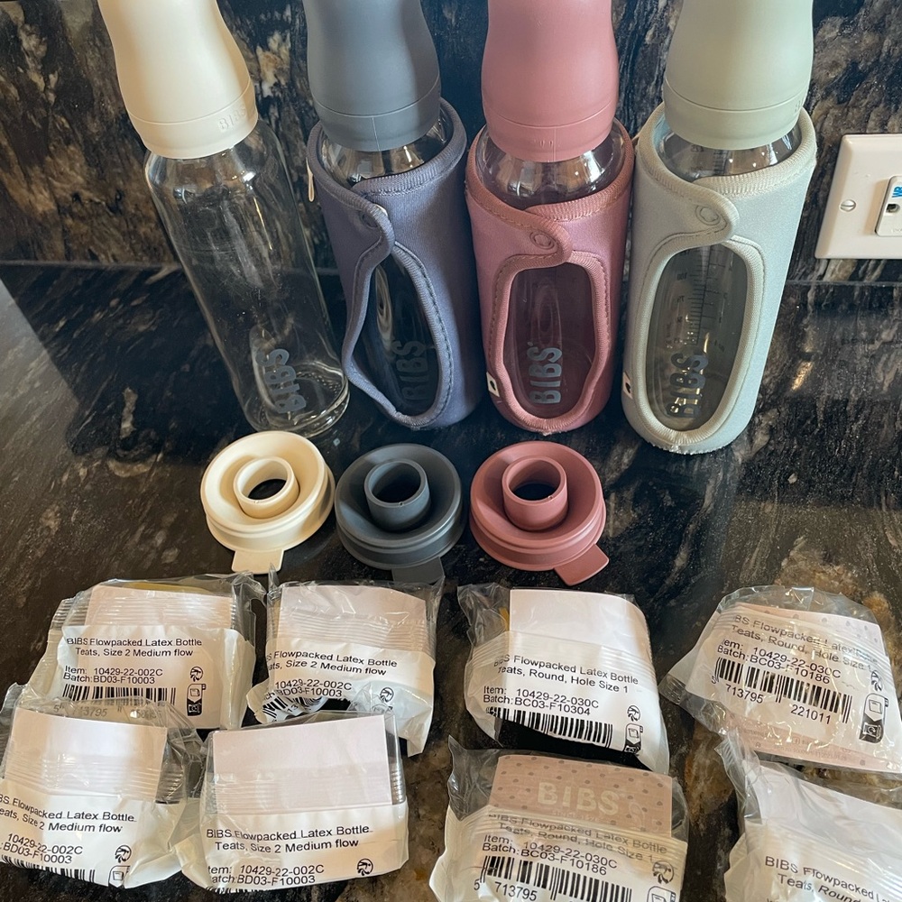 BIBS Baby Bottle Set with Sleeves